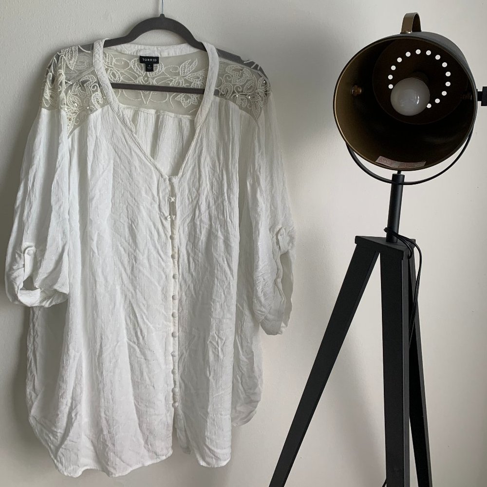 Lacy, Girly, Bohemian Long-Sleeve Blouse